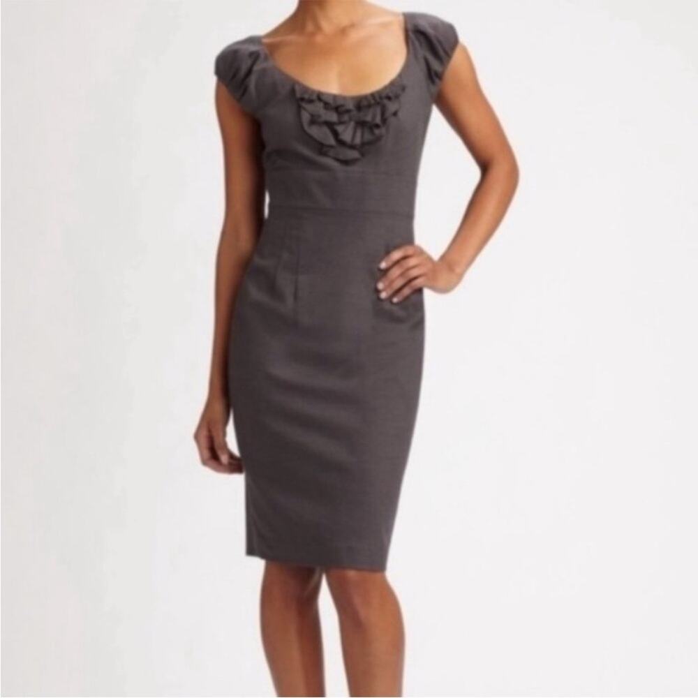 Rebecca Taylor Grey Cap Sleeve Scoop Neck Dress Size 4